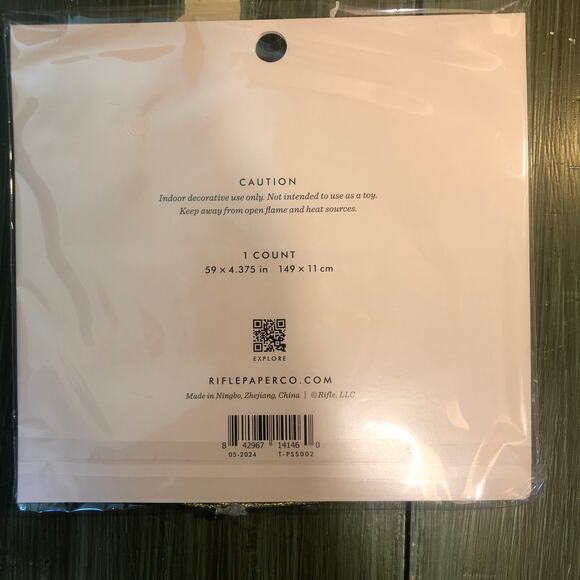 Rifle Paper NEW Happy Birthday Banner Metallic Confetti Pattern - Picture 3 of 3